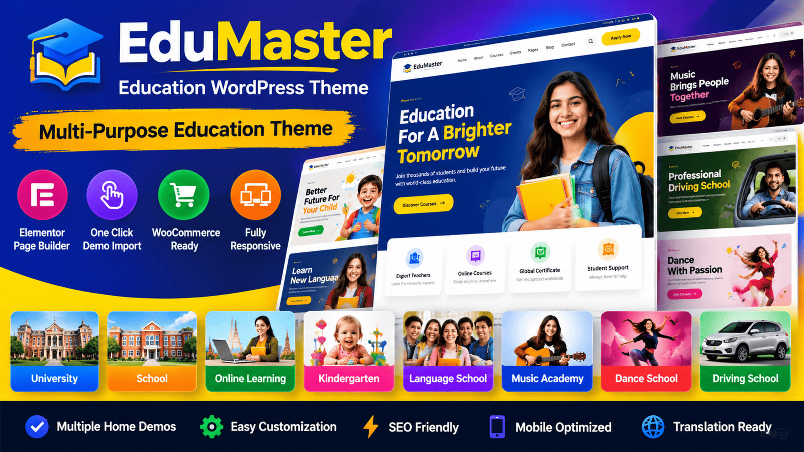 EduMaster – Responsive Education &amp; Online Learning WordPress Theme