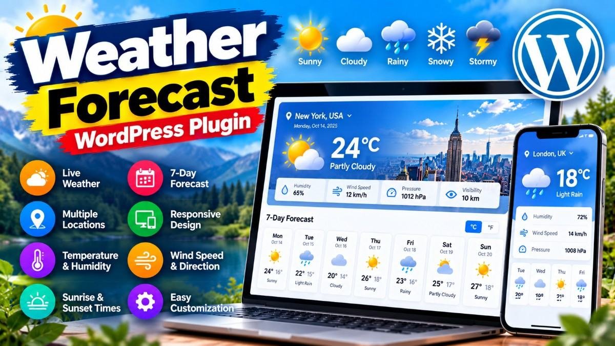 WordPress Weather Forecast Plugin – Real-Time Weather Widget &amp; Forecast for WordPress