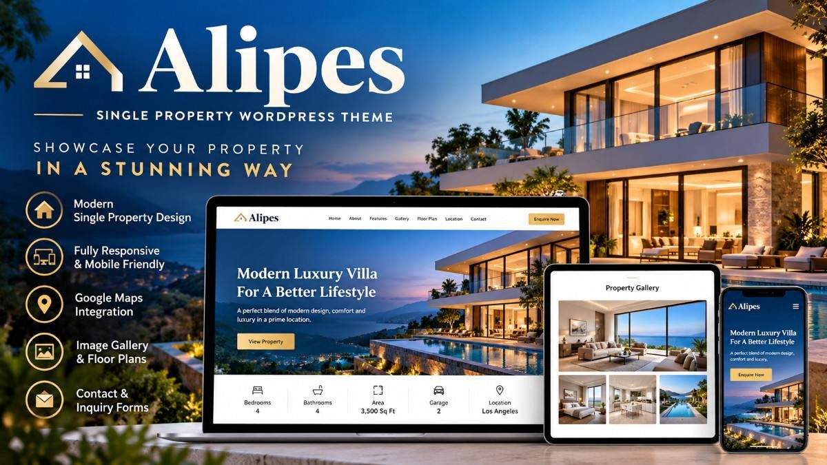 Alipes – Single Property Real Estate WordPress Theme | Luxury Property Showcase