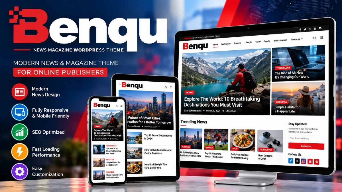 Benqu – News Magazine WordPress Theme | Modern Blog &amp; Online News Theme