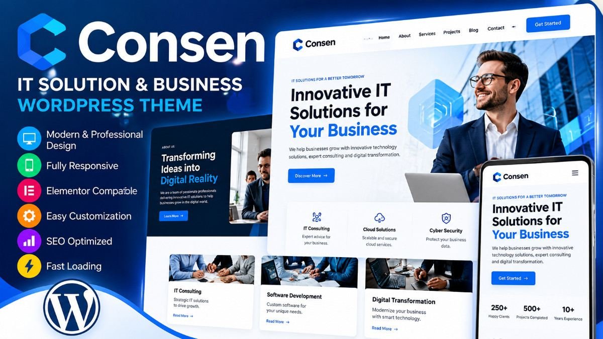 Consen – IT Solution &amp; Business WordPress Theme | Responsive Multipurpose Website Template