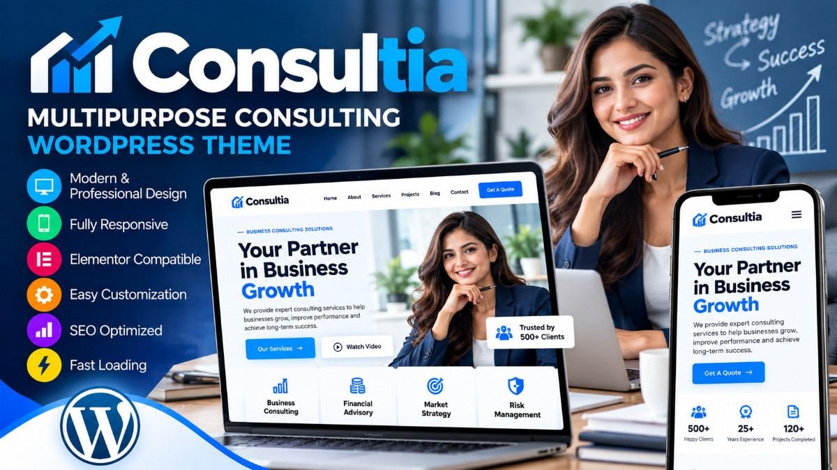 Consultia – Multipurpose Consulting WordPress Theme | Business &amp; Corporate Website Template