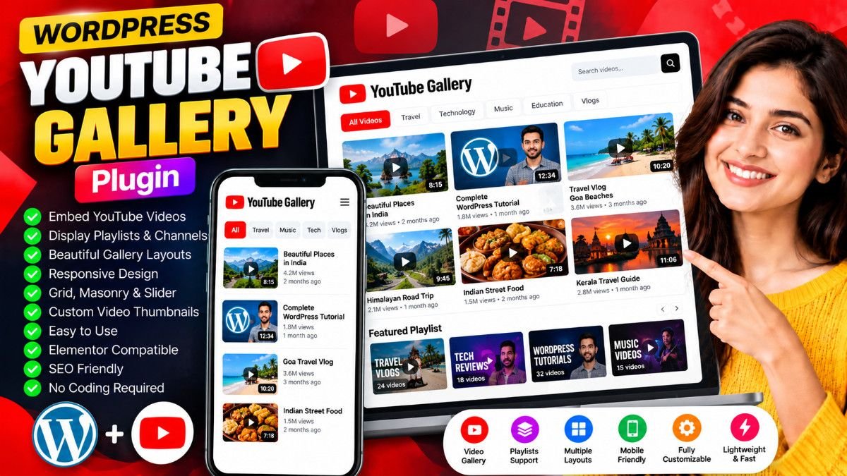 WordPress YouTube Gallery Plugin – Embed Responsive YouTube Videos & Playlists with Beautiful Gallery Layouts