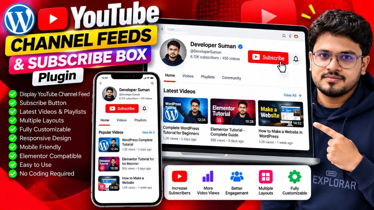 YouTube Channel Feeds &amp; Subscribe Box Plugin for WordPress – Display YouTube Videos, Channel Feed &amp; Subscribe Button