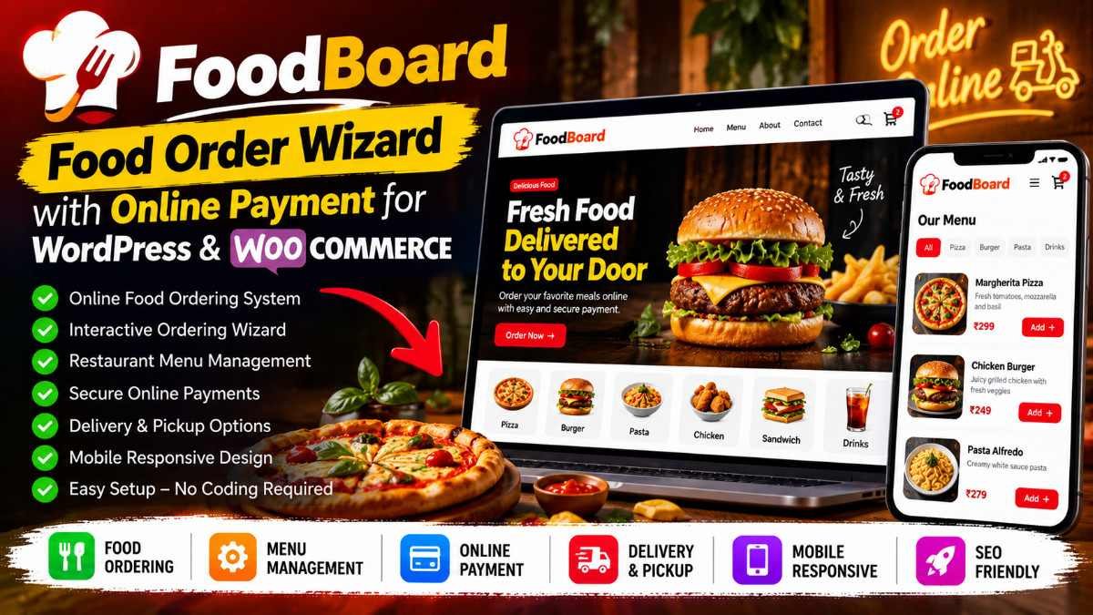 FoodBoard – Food Order Wizard with Online Payment for WordPress &amp; WooCommerce