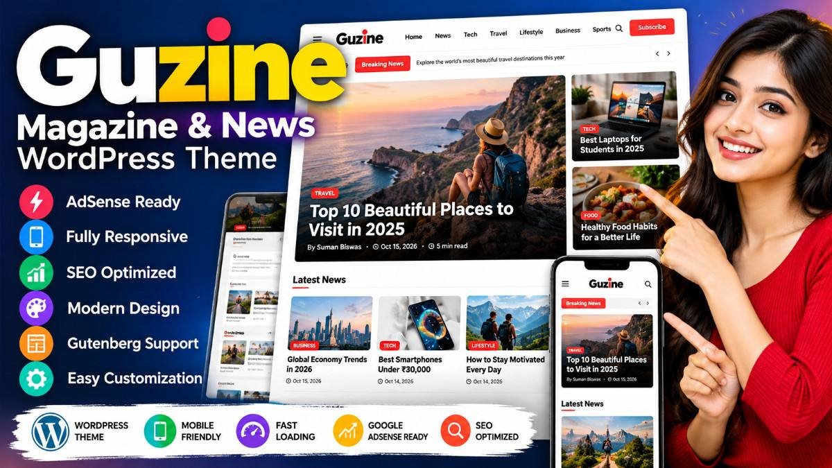 Guzine – AdSense Ready Magazine & News WordPress Theme