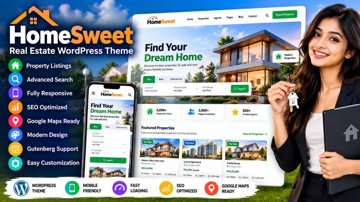 HomeSweet – Modern Real Estate WordPress Theme