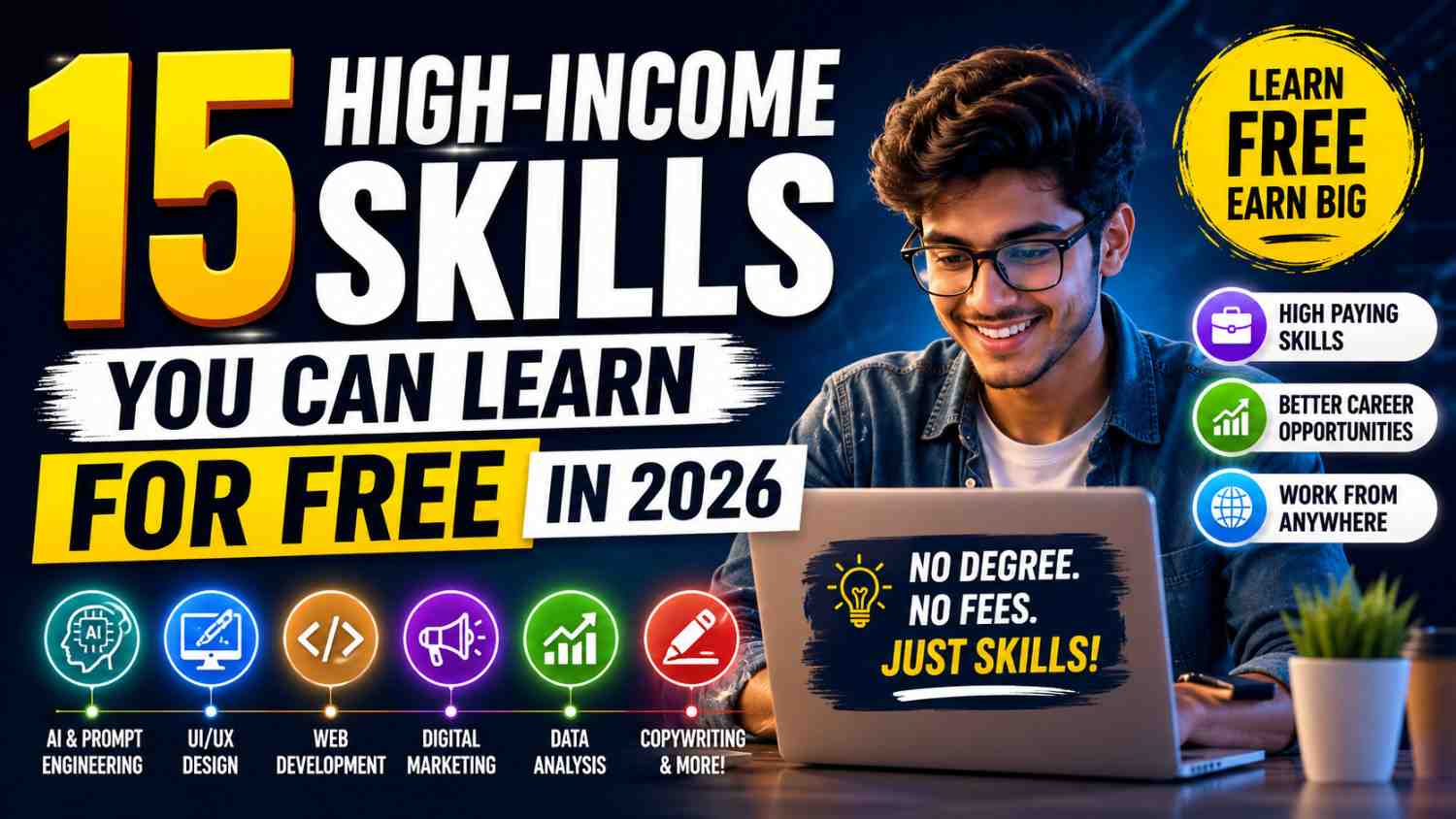 15 High-Income Skills You Can Learn for Free in 2026