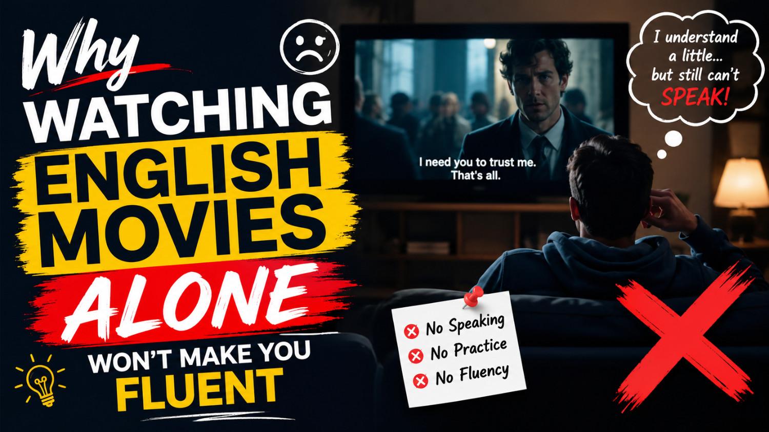 Why Watching English Movies Alone Won't Make You Fluent
