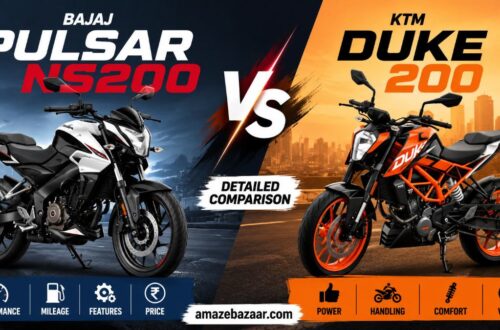 Bajaj Pulsar NS200 and KTM Duke 200 parked side by side comparison