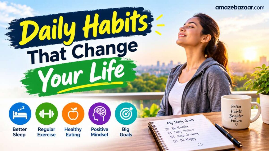 Person journaling and drinking coffee during a morning routine, representing daily habits that change your life