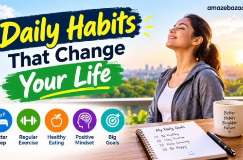Person journaling and drinking coffee during a morning routine, representing daily habits that change your life