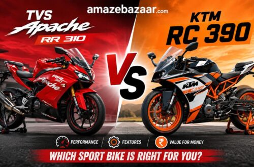 TVS Apache RR 310 vs KTM RC 390 sport bike comparison thumbnail showing both motorcycles side by side.