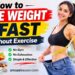 Woman preparing a healthy plate of vegetables and lean protein as part of a weight loss routine without exercise