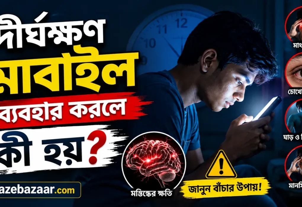 দীর্ঘক্ষণ মোবাইল ব্যবহার করলে কী হয়
