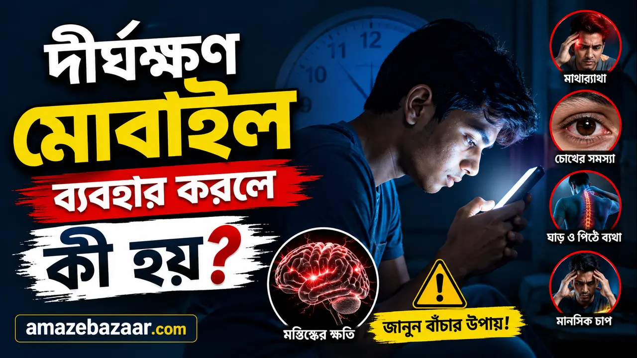 দীর্ঘক্ষণ মোবাইল ব্যবহার করলে কী হয়
