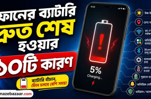 ফোনের ব্যাটারি দ্রুত শেষ হওয়ার কারণ