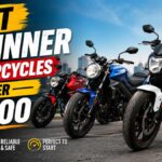 New rider sitting on a lightweight beginner cruiser motorcycle, one of the best beginner motorcycles under $5,000