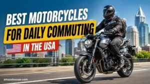 Best motorcycles for daily commuting in the USA parked on a city street