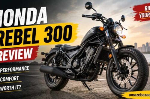 Honda Rebel 300 cruiser motorcycle parked outdoors in Matte Black Metallic