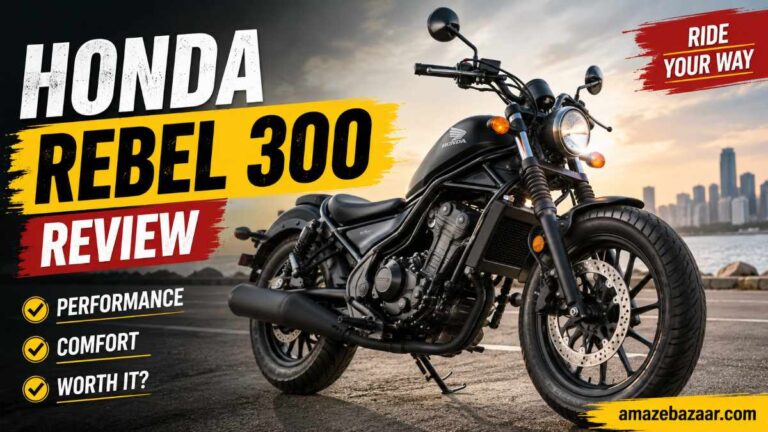 Honda Rebel 300 cruiser motorcycle parked outdoors in Matte Black Metallic