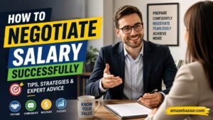 Illustration of two people shaking hands after successfully negotiating a job salary