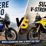 ALT TEXT Tenere 700 vs Suzuki V-Strom 800DE comparison thumbnail showing both adventure motorcycles side by side on mountain roads with a bold VS design for an in-depth adventure bike comparison.