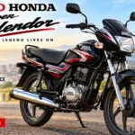 Hero Honda Super Splendor commuter motorcycle parked on a road for detailed review